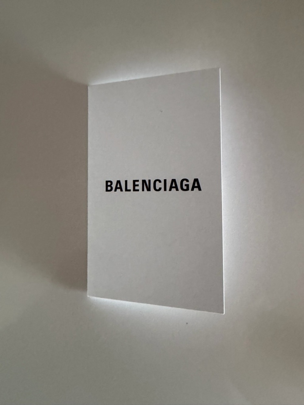 Balenciaga Black Logo on White Card